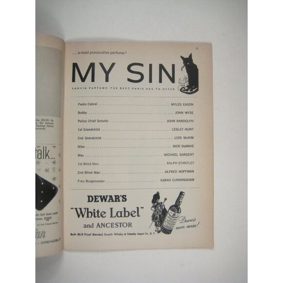 The Visit Playbill 1959 Alfred Lunt Lynn Fontaine Peter Brook Morosco Theatre - Picture 5 of 8